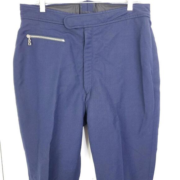 Bogner Pants Womens 10 Large Navy Stirrup Ski Snow Wool Blend Zip Pocket - Picture 2 of 9